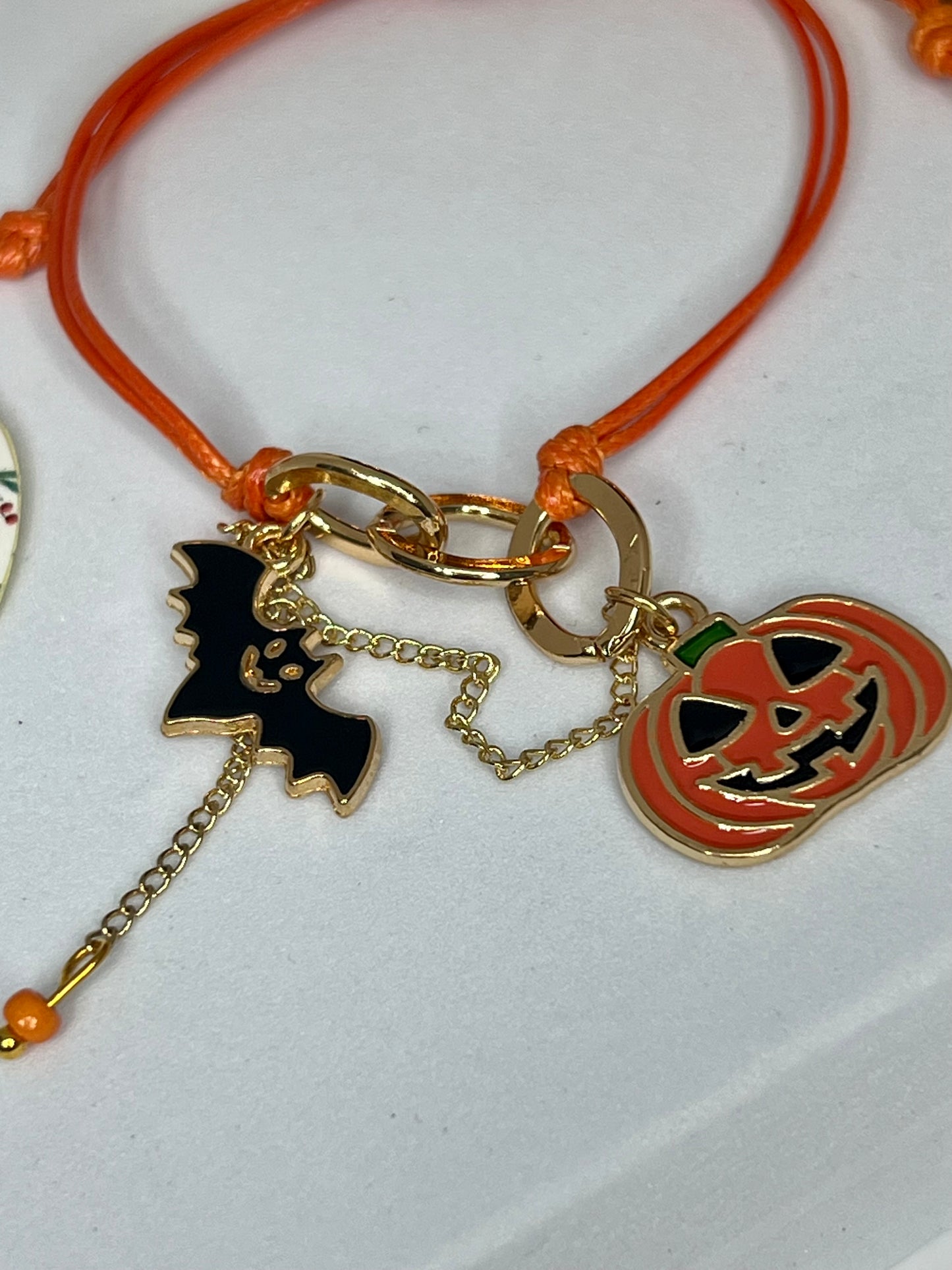 Orange Halloween Charm Bracelet