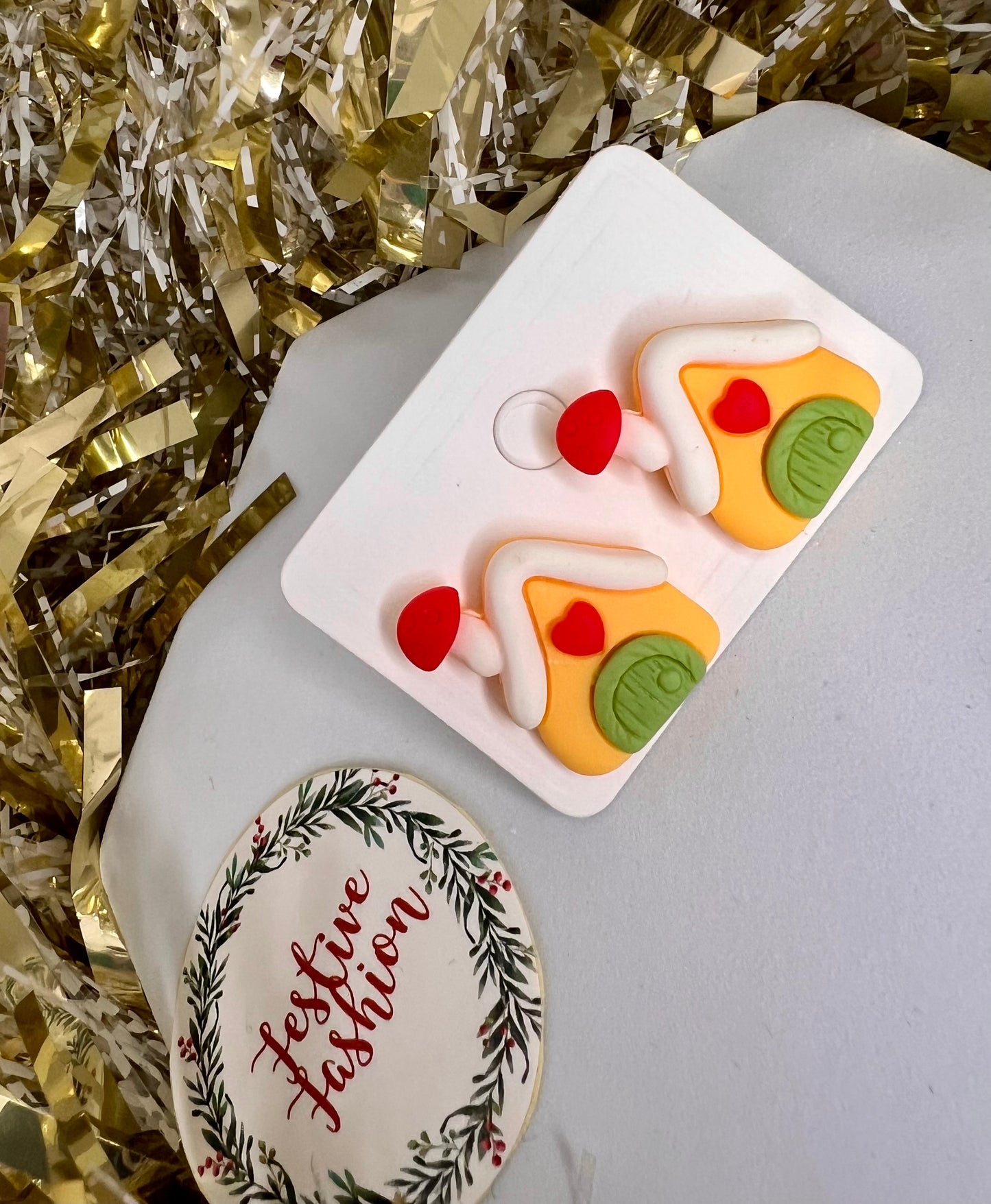 Christmas Character Polymer Clay Stud Earrings (assorted designs)