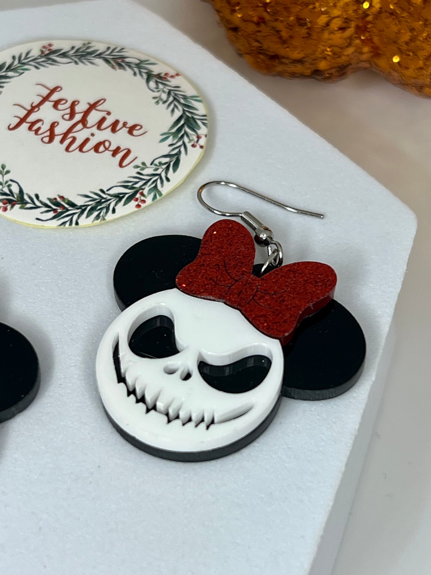 Gothic Pumpkin Queen Dangle Earrings