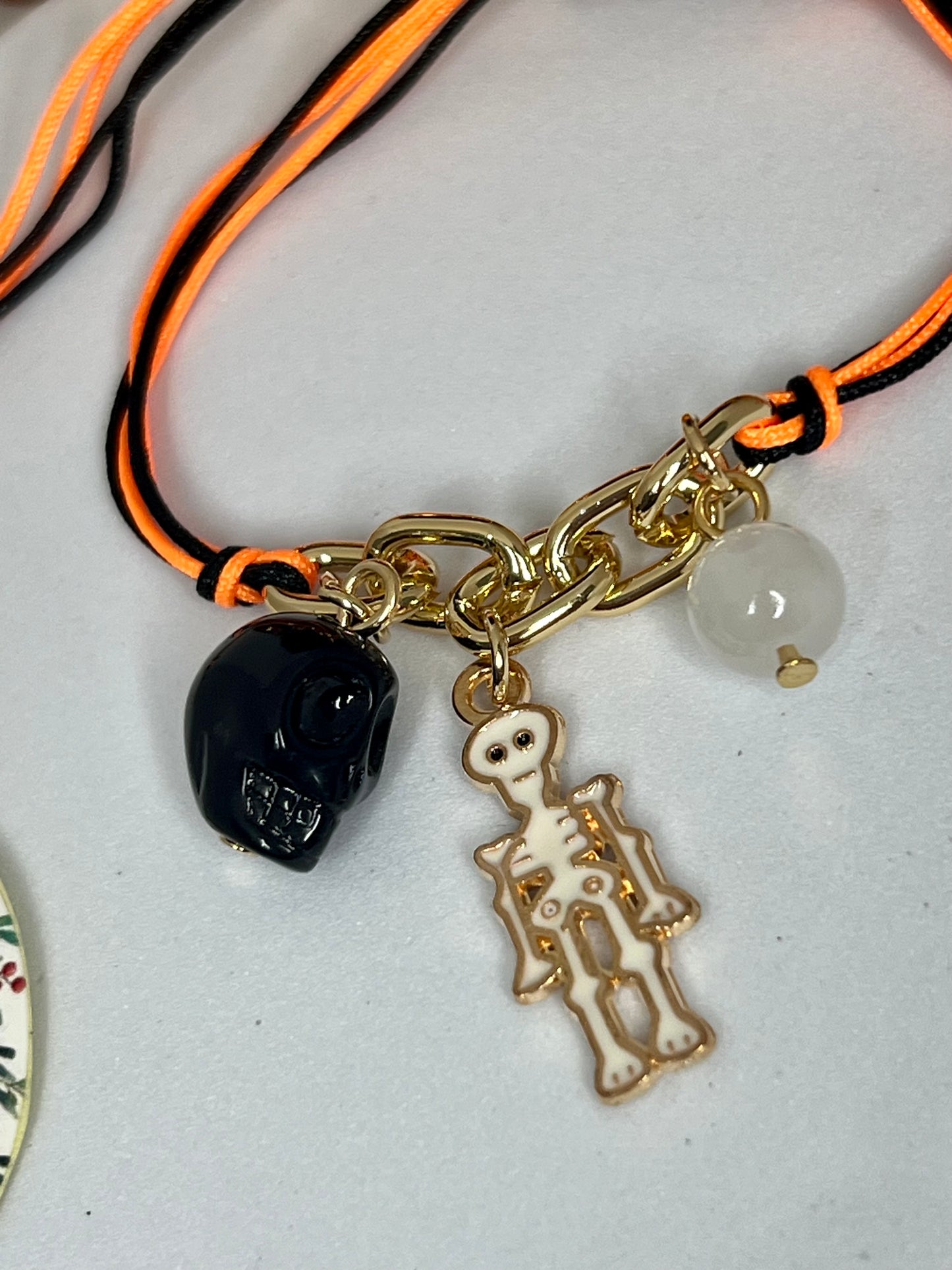 Orange & Black Halloween Charm Bracelet
