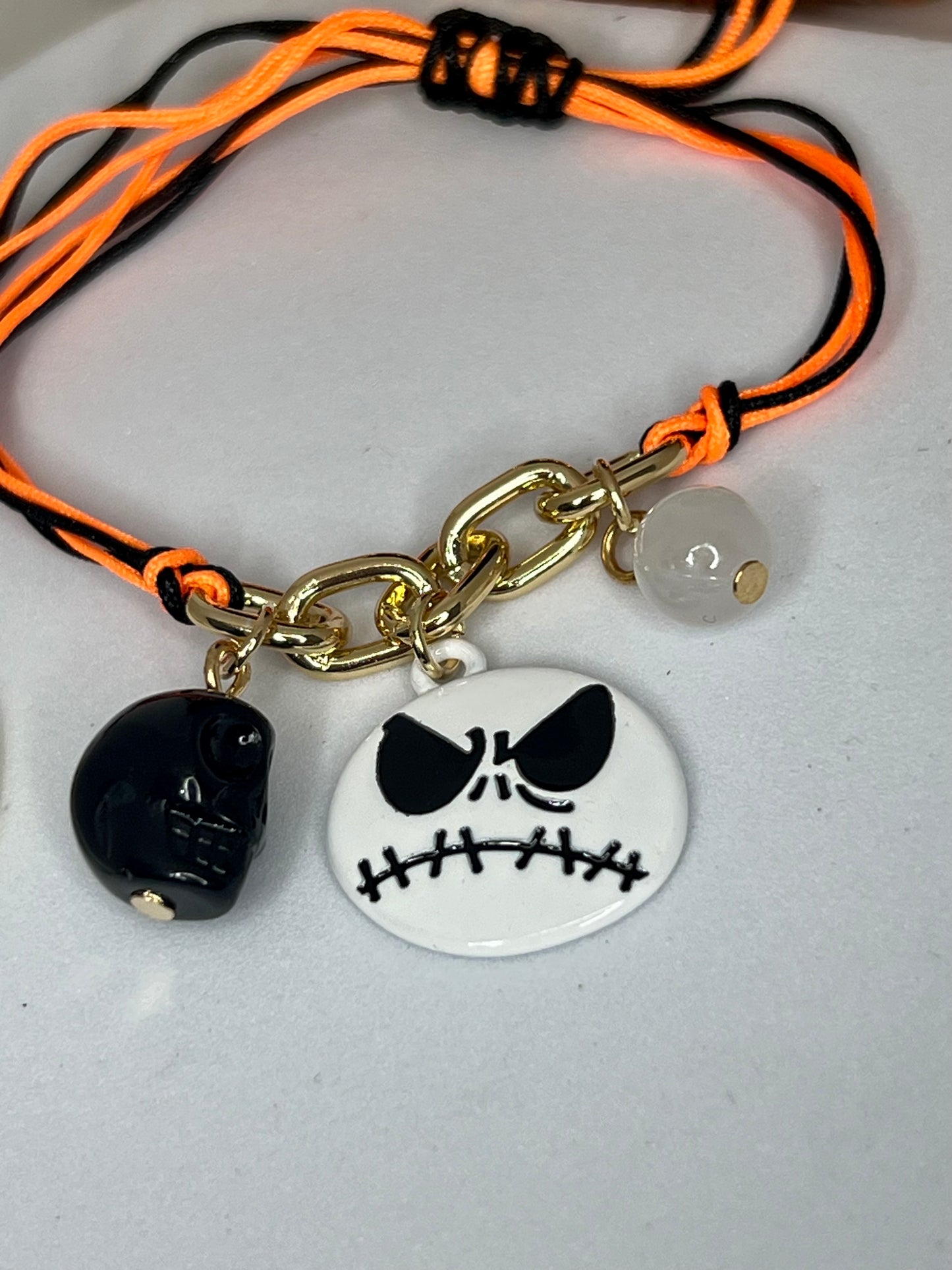 Orange & Black Halloween Charm Bracelet