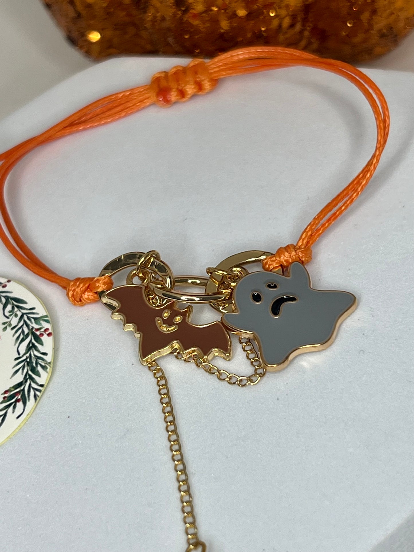 Orange Halloween Charm Bracelet