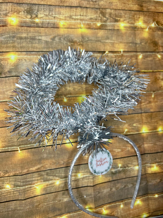 Gold or Silver Tinsel Halo Headband
