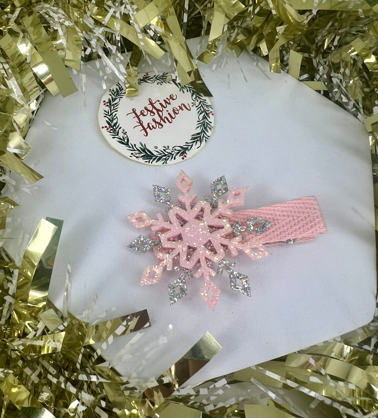 Snowflake Glitter Hair Clips