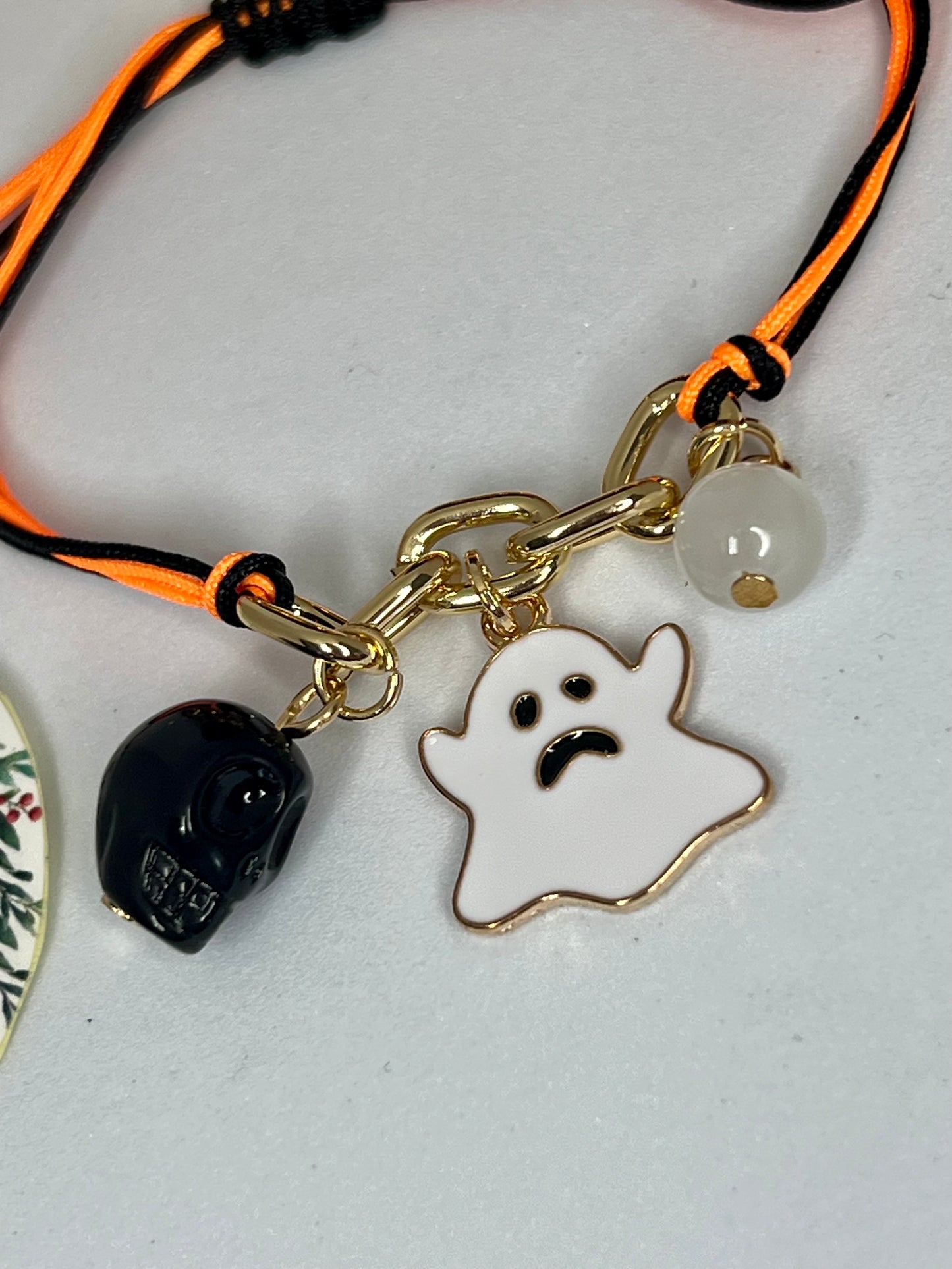 Orange & Black Halloween Charm Bracelet