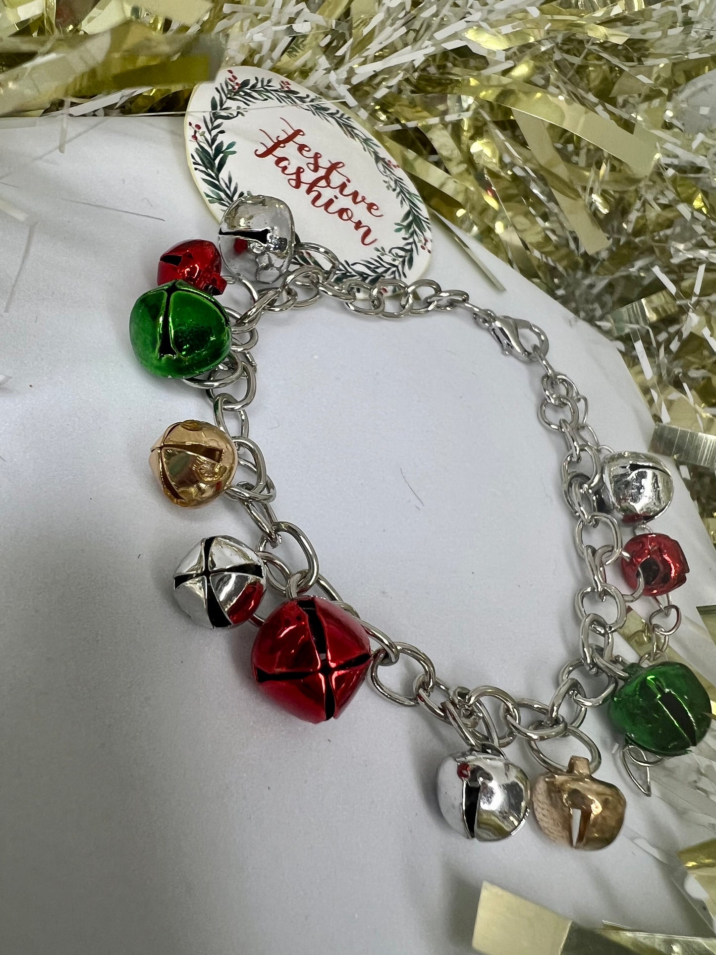 Silver Charm Bracelet with Bells
