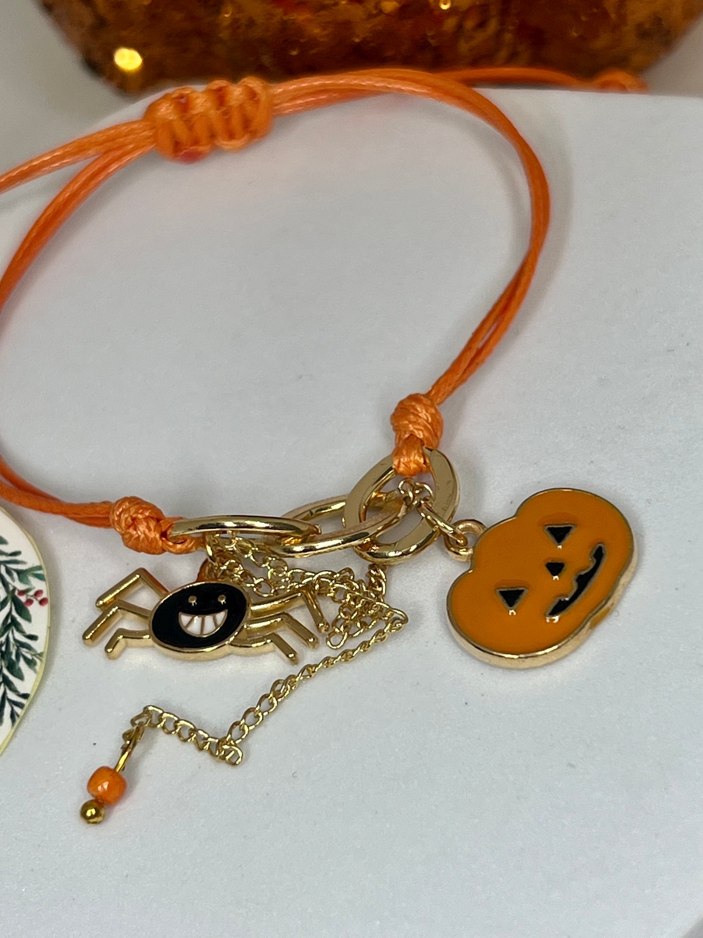 Orange Halloween Charm Bracelet
