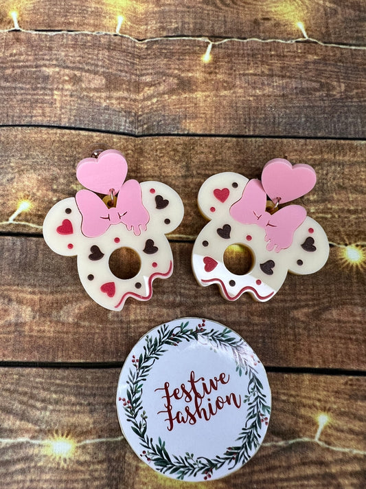 Bow & Ears Donut Earrings