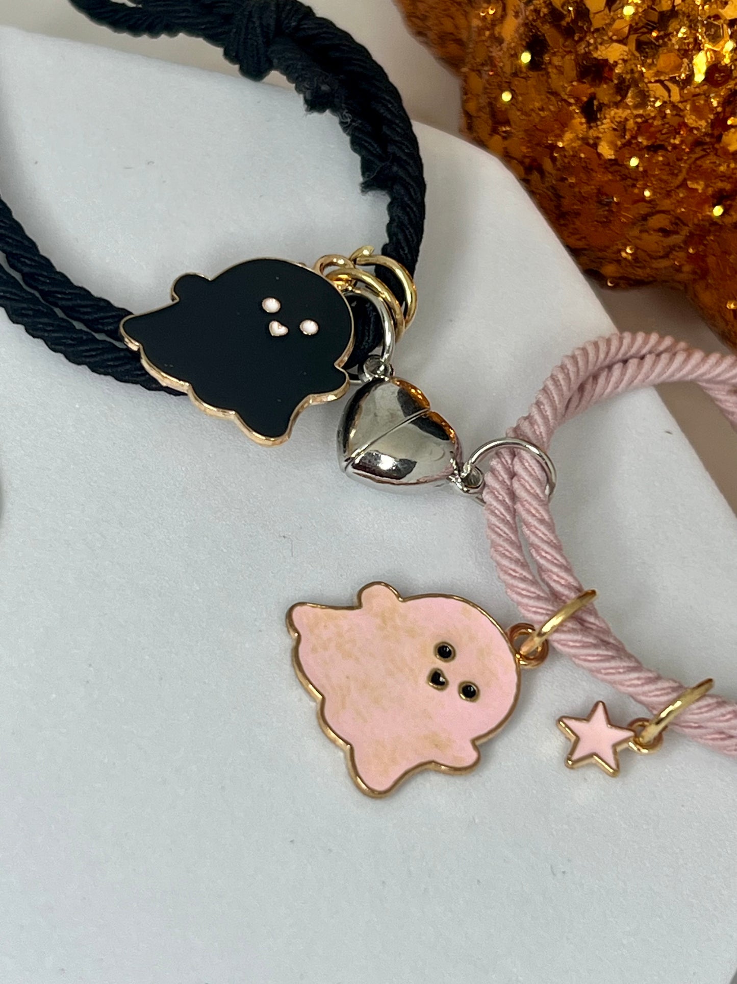 Set of 2 Ghost Charm Friendship Bracelets