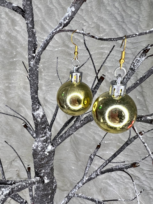 Large Metallic Bauble Earrings - Assorted Colours