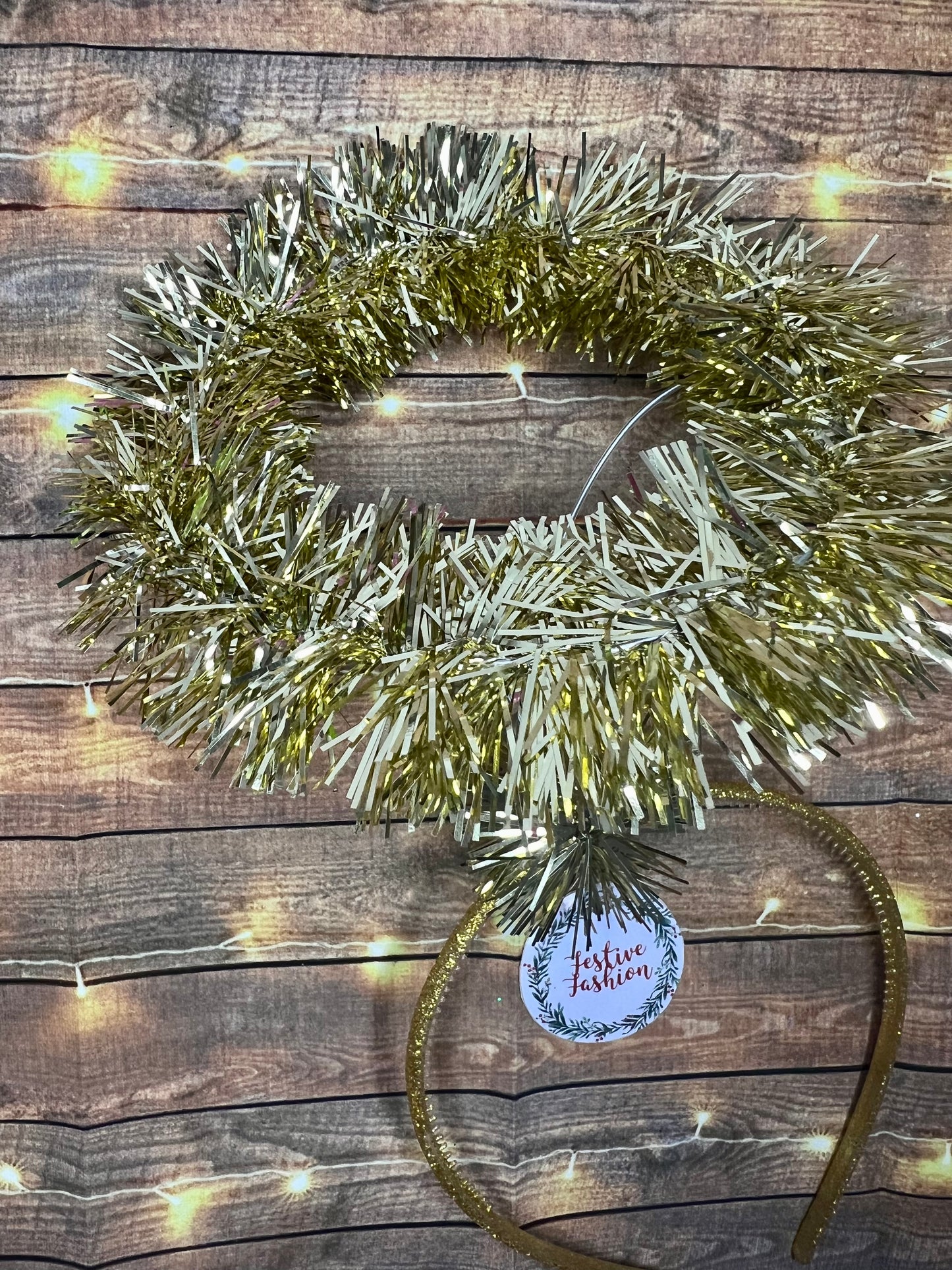 Gold or Silver Tinsel Halo Headband