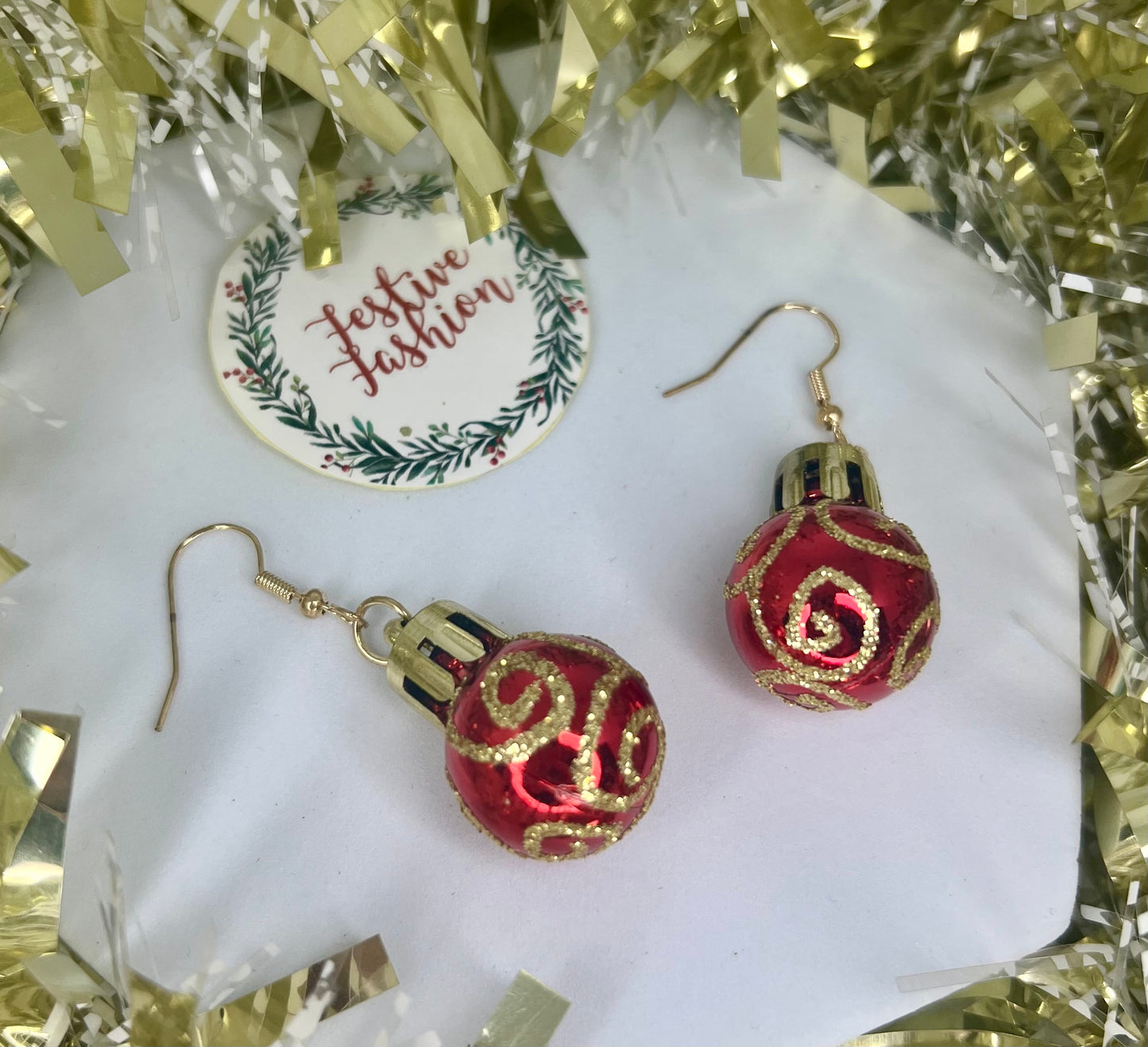 Glitter Bauble Earrings – Assorted Colours
