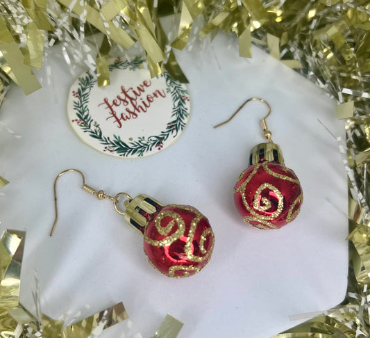 Glitter Bauble Earrings – Assorted Colours