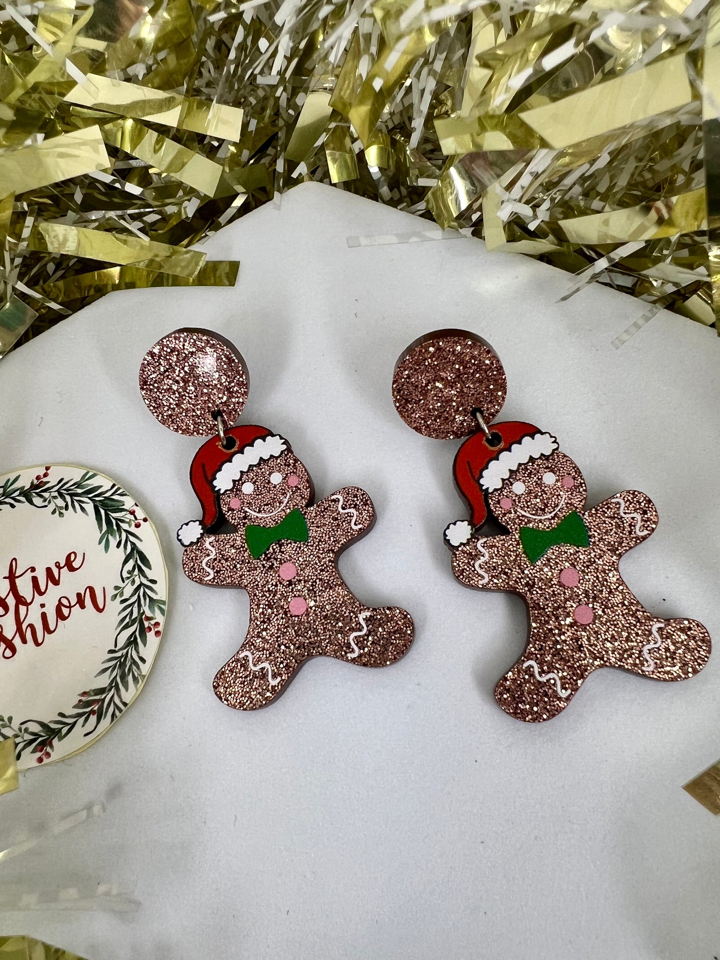 Large Acrylic Christmas Statement Earrings (assorted designs)