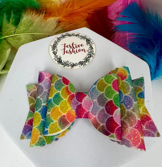 Mermaid Shimmer Bow Hair Clips