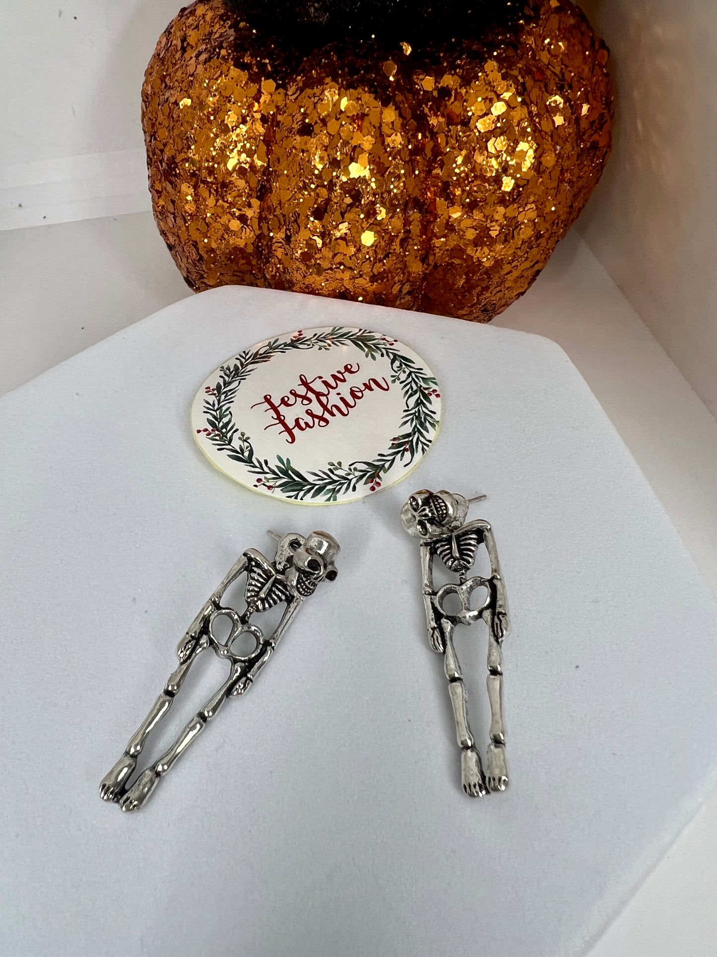 Silver Skeleton Stud Earrings