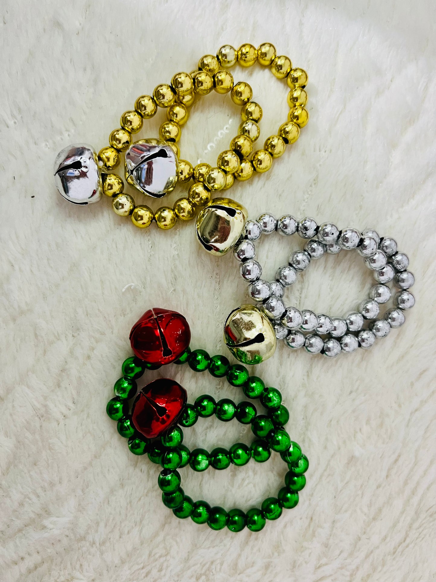 Set of 2 Jingle Bell Bracelets (assorted colours)