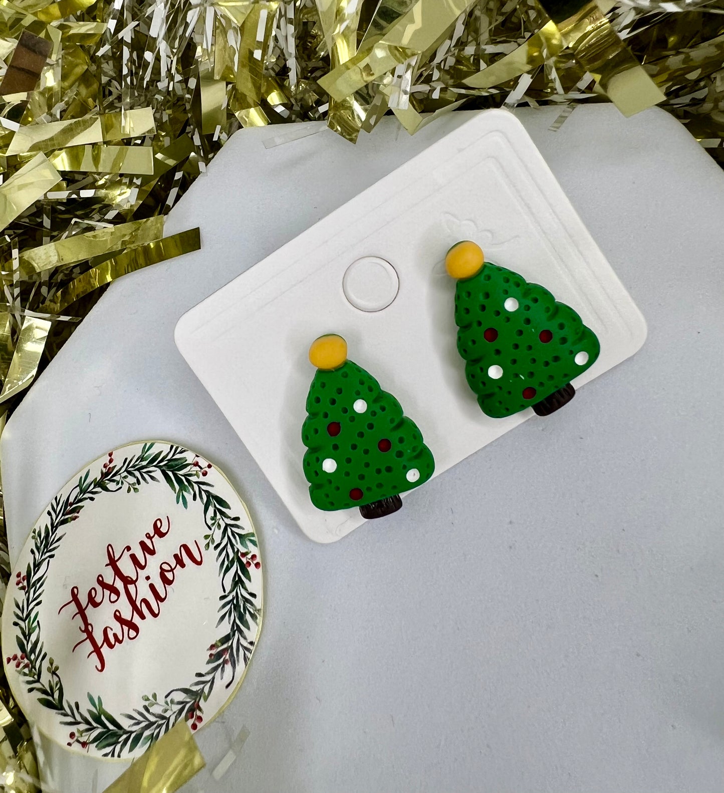 Christmas Character Polymer Clay Stud Earrings (assorted designs)