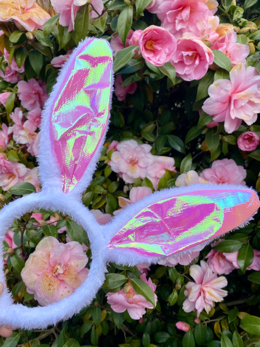 Furry Shimmery Rabbit Ears Headband