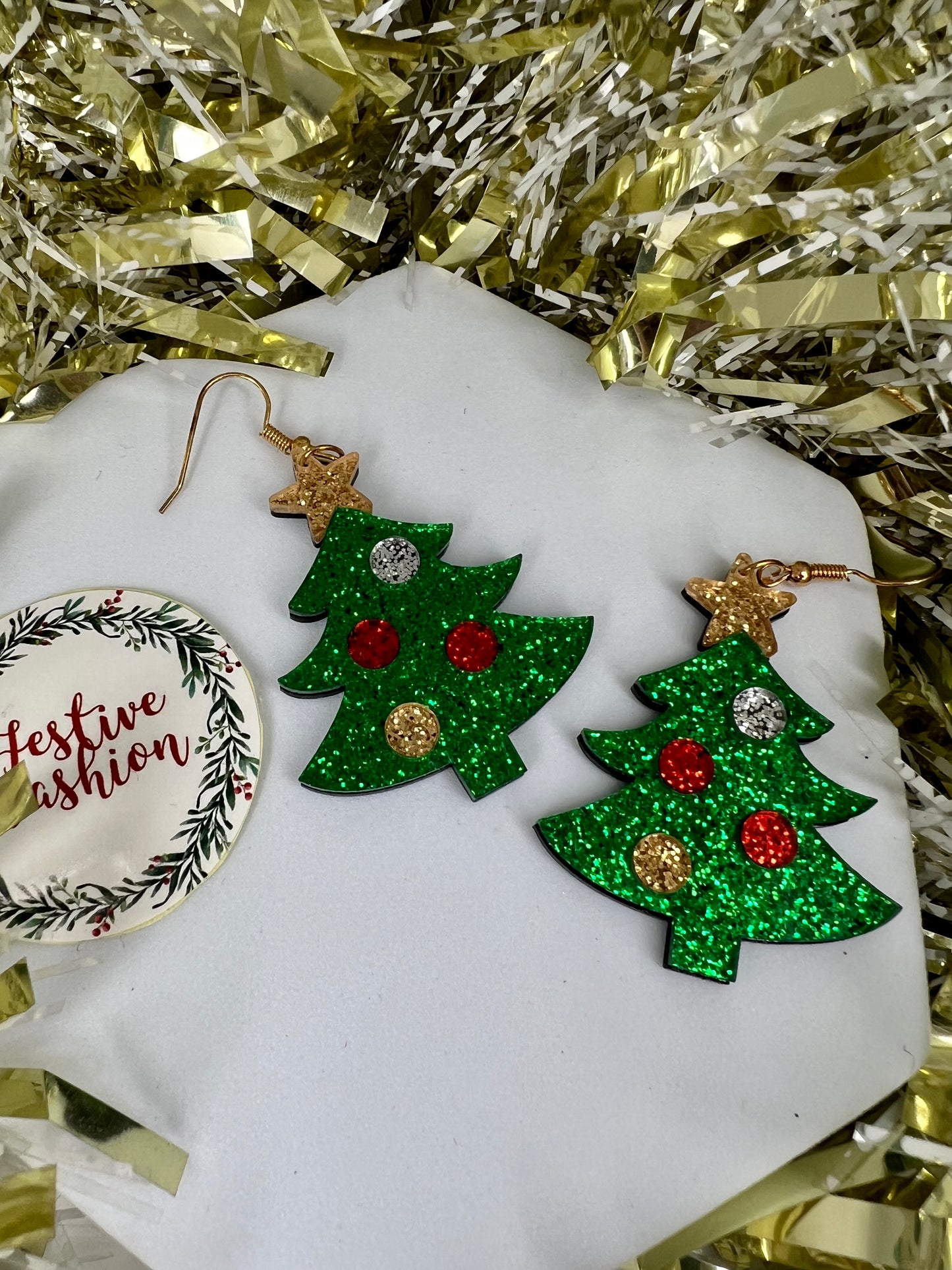 Large Acrylic Christmas Statement Earrings (assorted designs)
