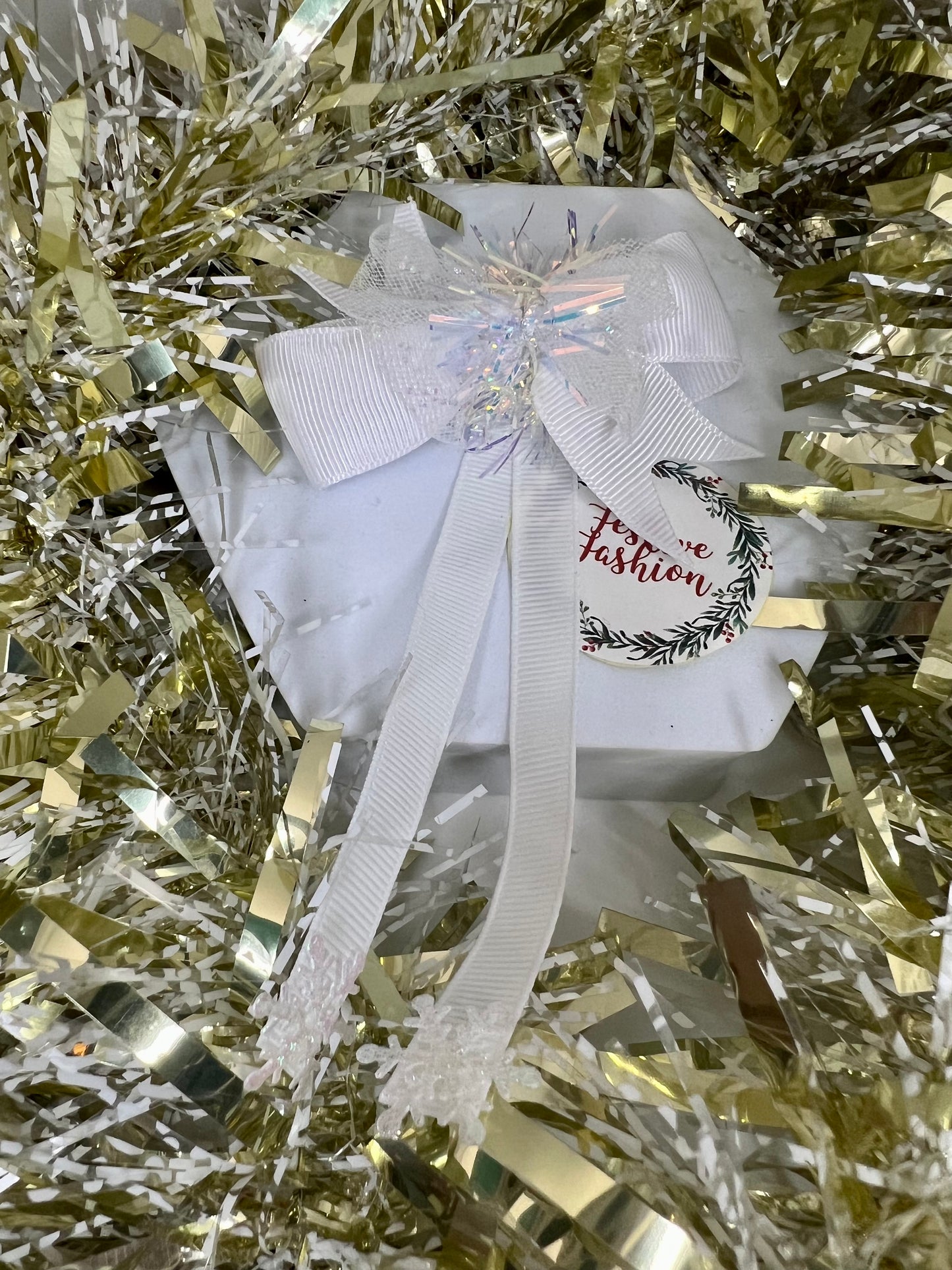 Pom-Pom Hair Bobble with Iridescent Tinsel