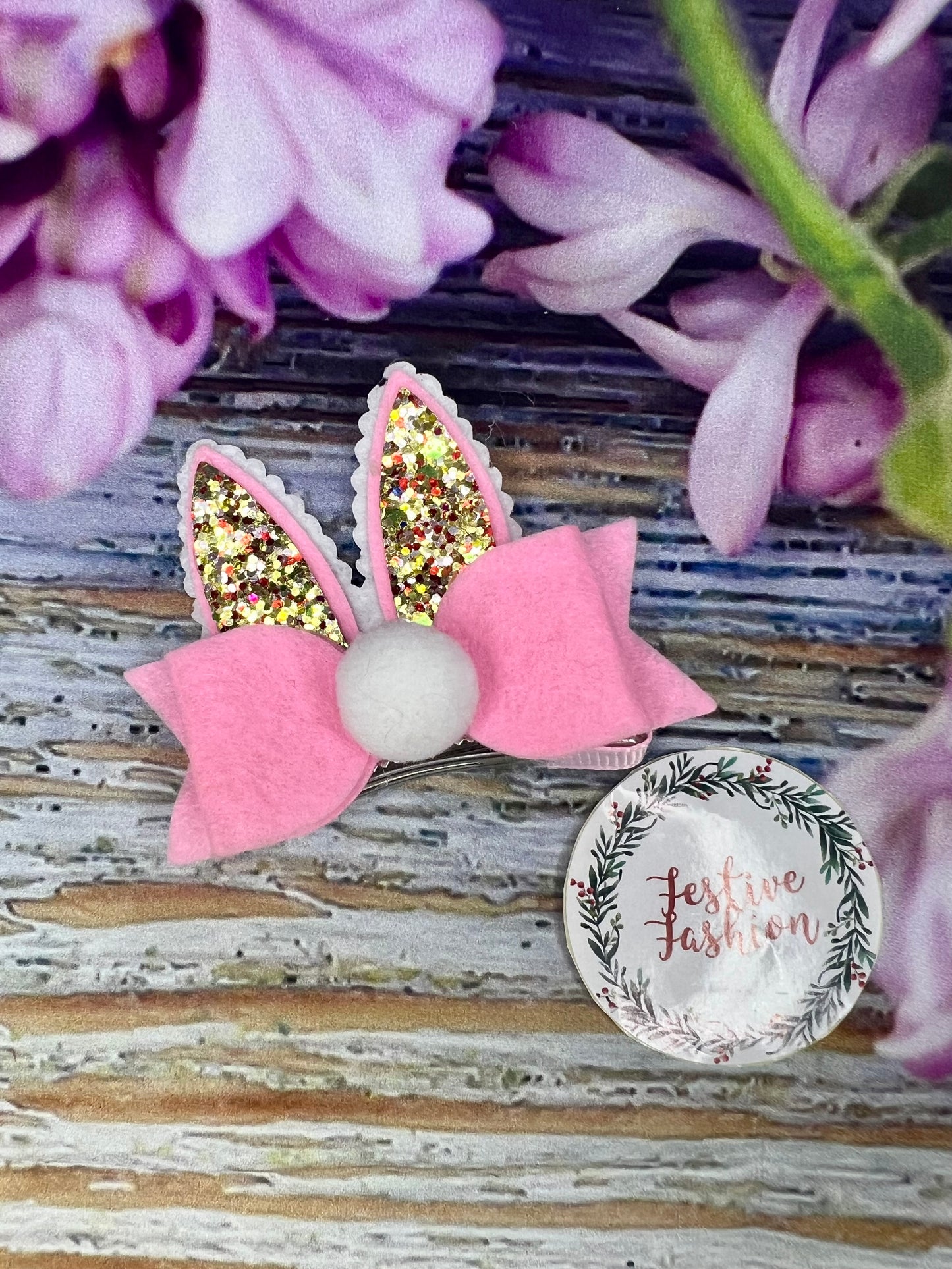 Glitter Rabbit Hair Clips