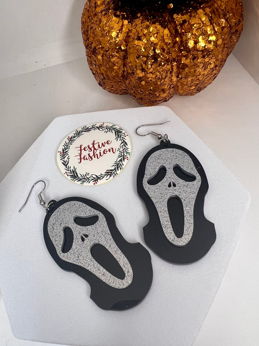 Scream Mask Dangle Earrings