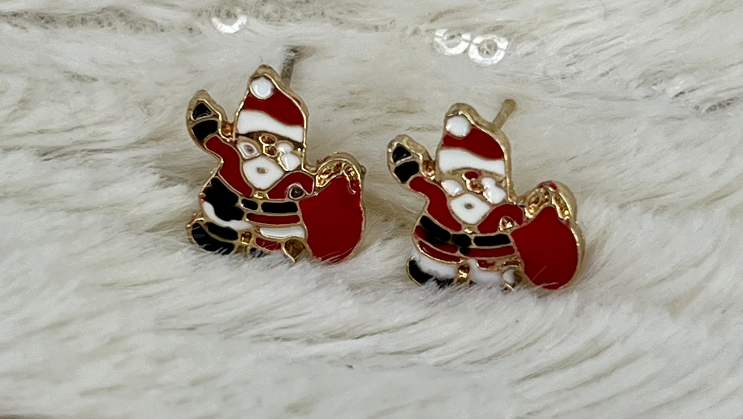 Enamel Christmas Stud Earrings (assorted designs)