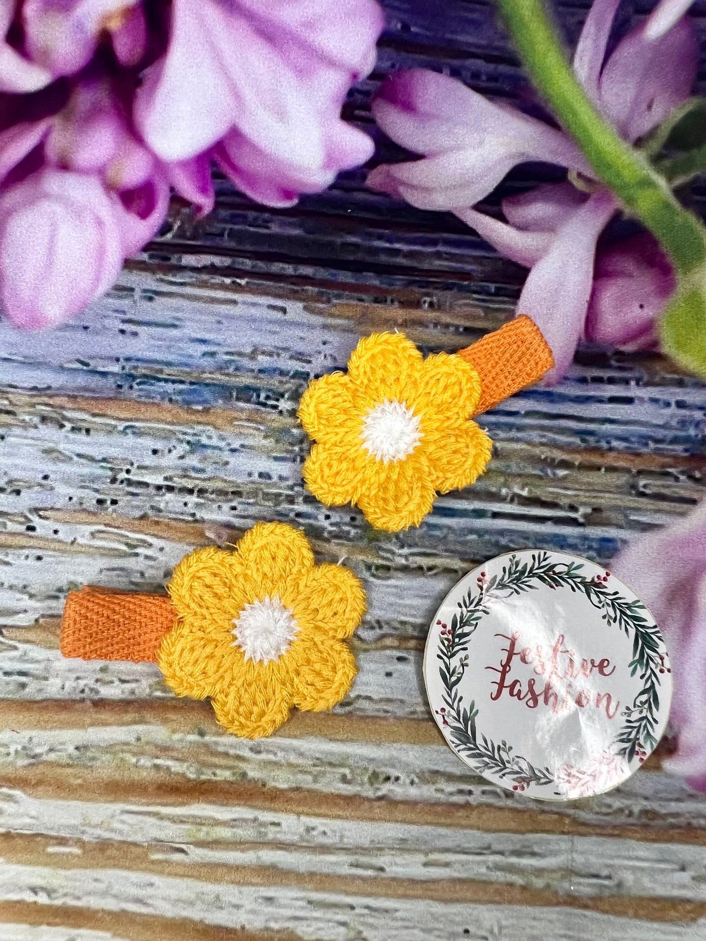 Crochet Flower Hair Clips