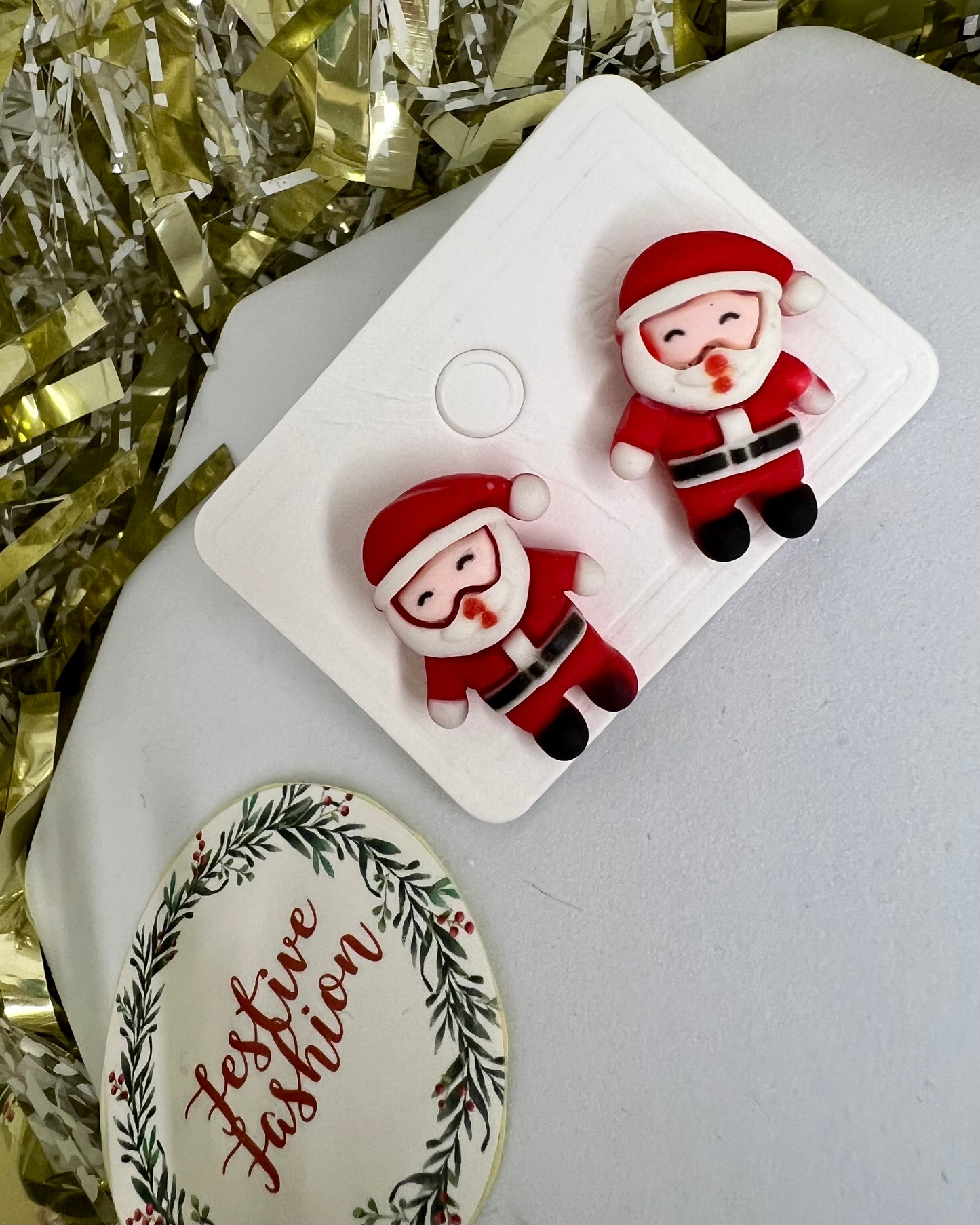 Christmas Character Polymer Clay Stud Earrings (assorted designs)