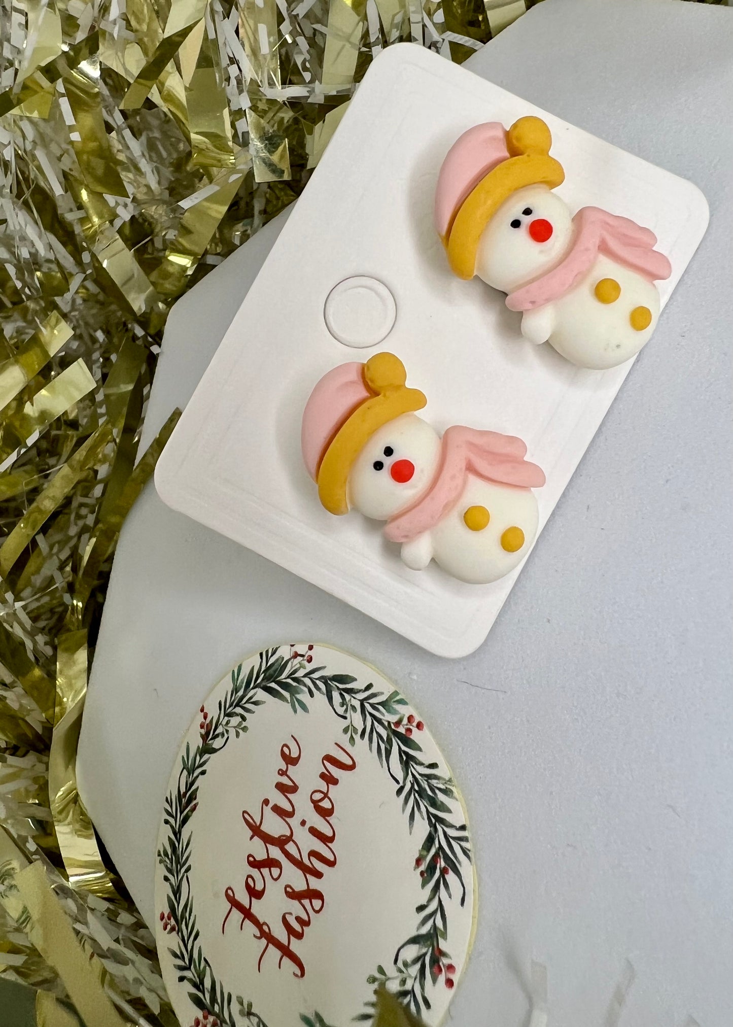 Christmas Character Polymer Clay Stud Earrings (assorted designs)