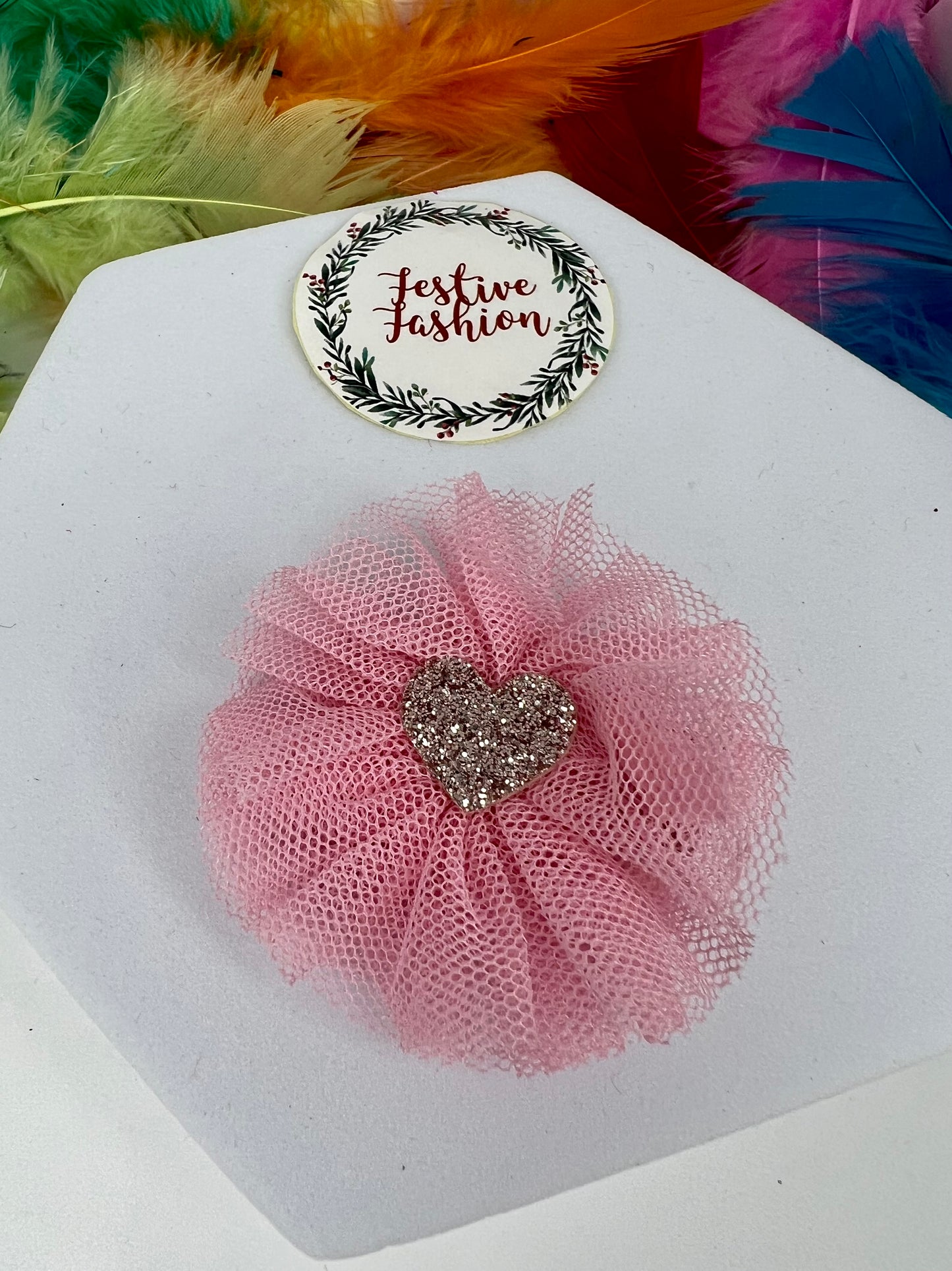 Glitter Heart & Tutu Hair Clips