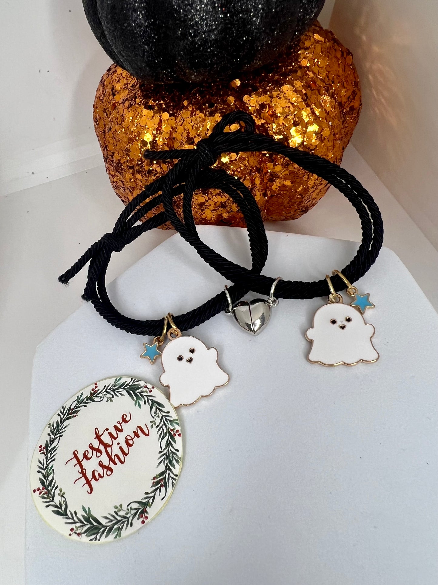 Set of 2 Ghost Charm Friendship Bracelets