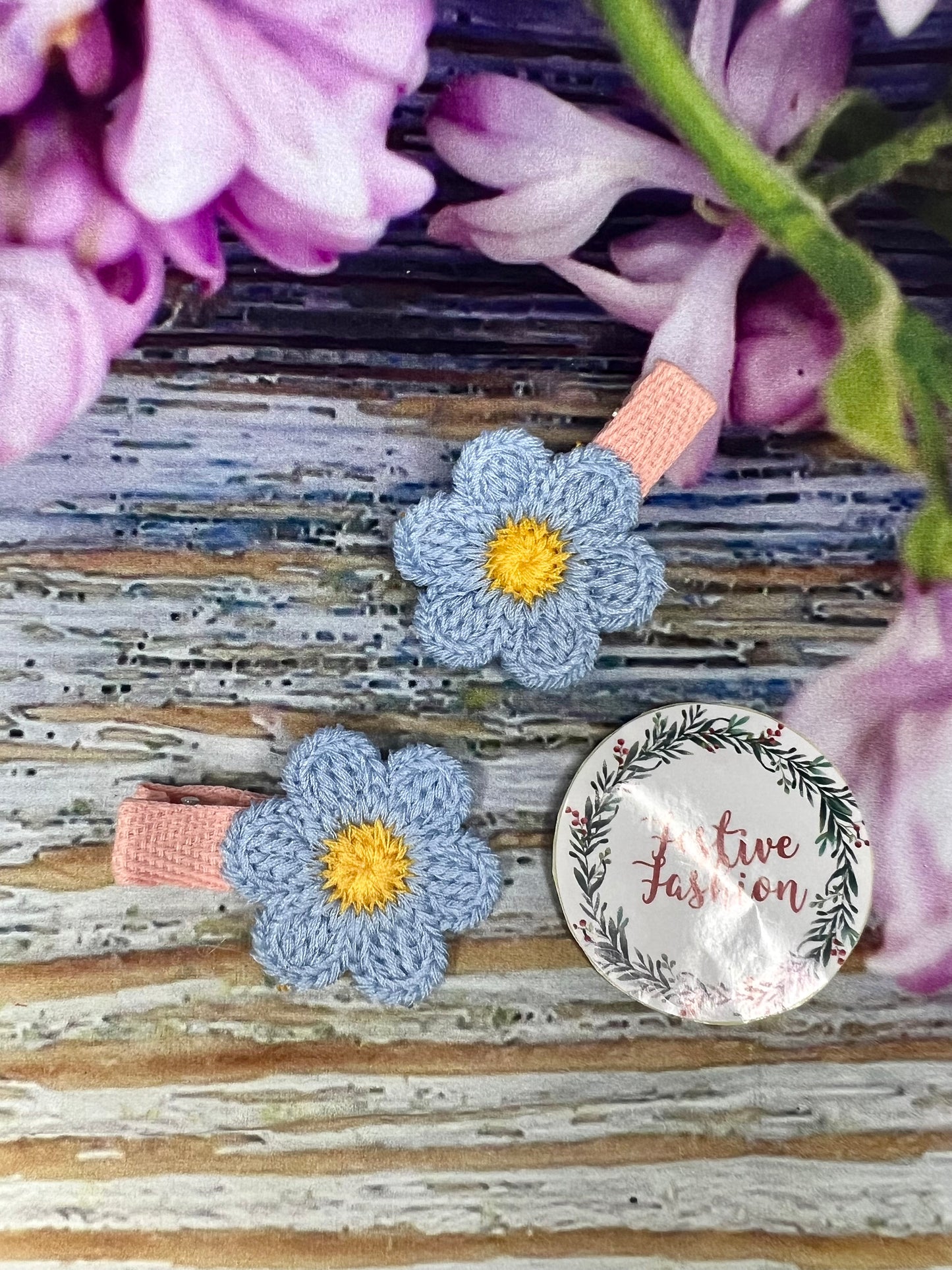 Crochet Flower Hair Clips