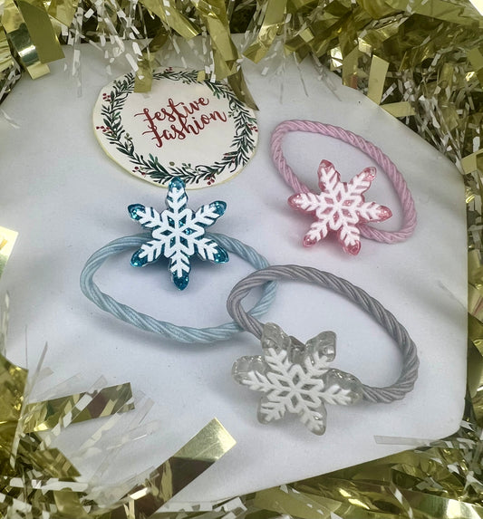 Set of 3 Snowflake Hair Bobbles