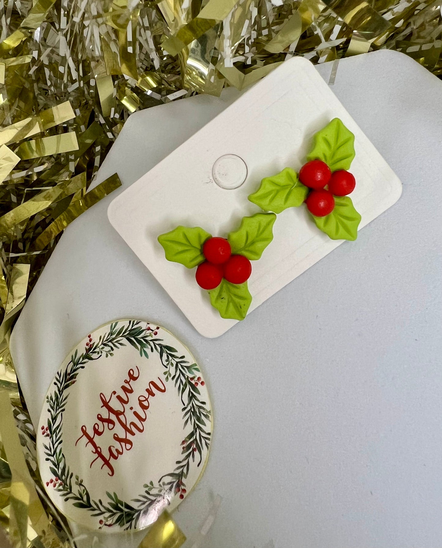 Christmas Character Polymer Clay Stud Earrings (assorted designs)