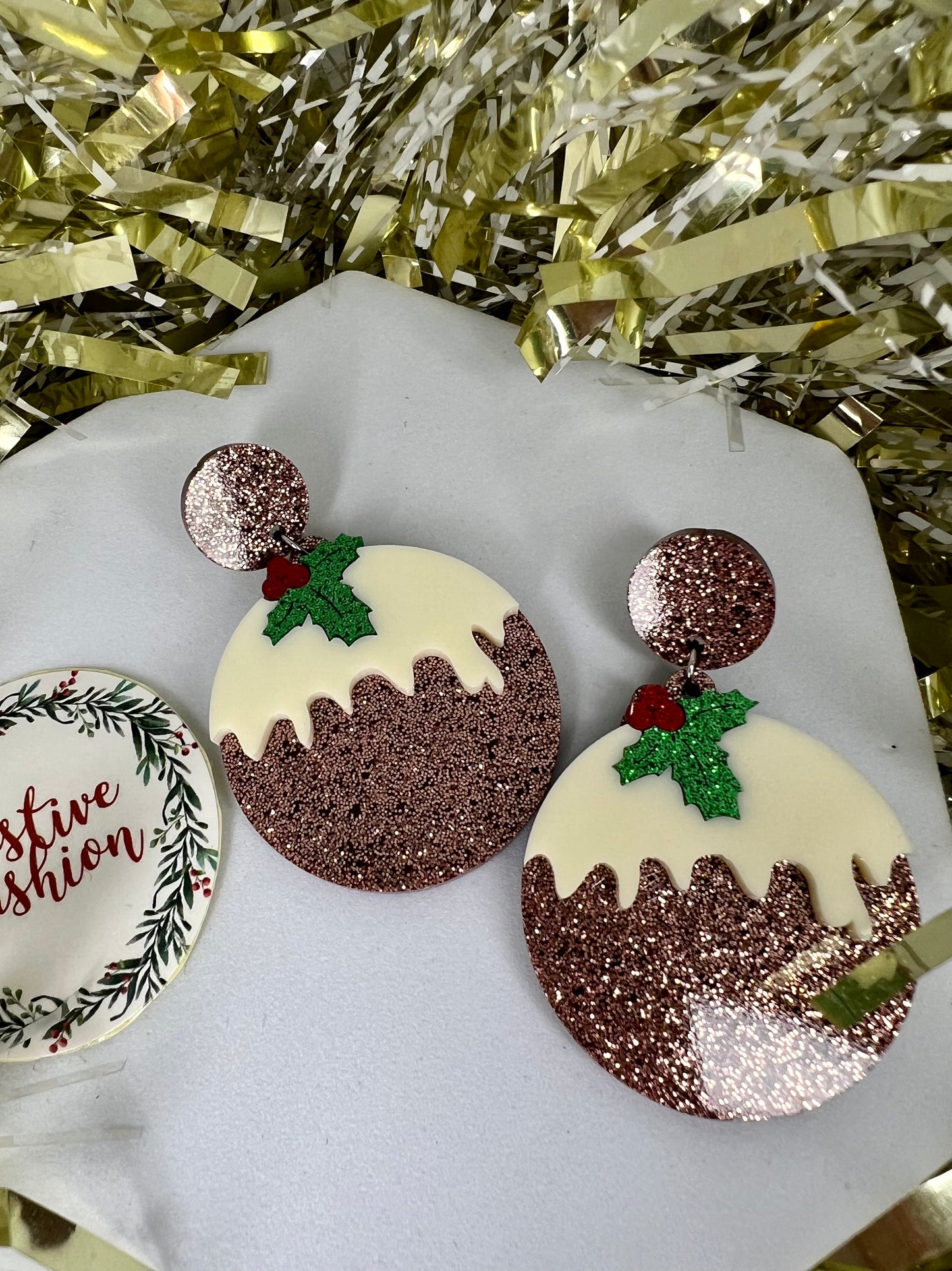 Large Acrylic Christmas Statement Earrings (assorted designs)