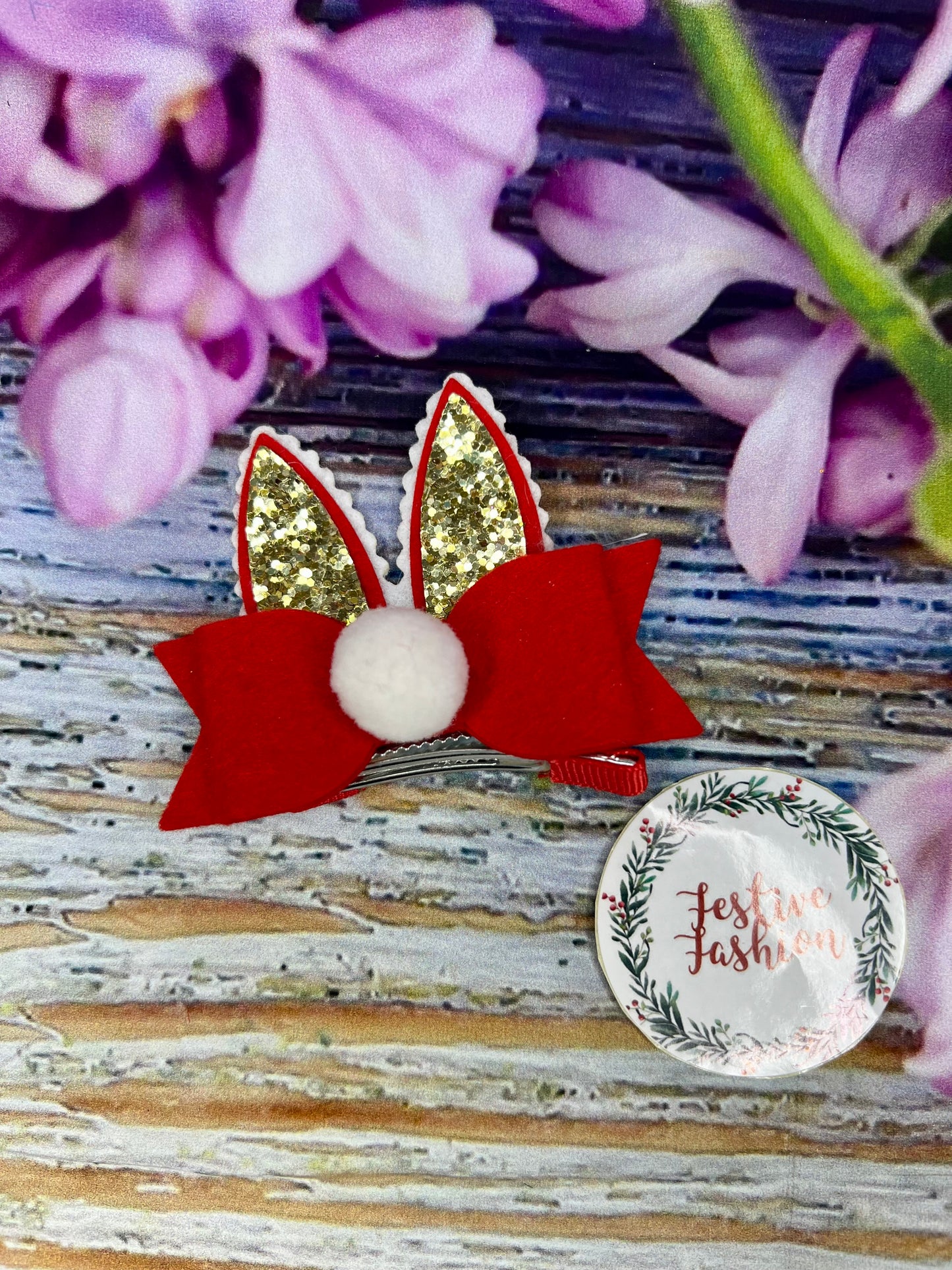Glitter Rabbit Hair Clips