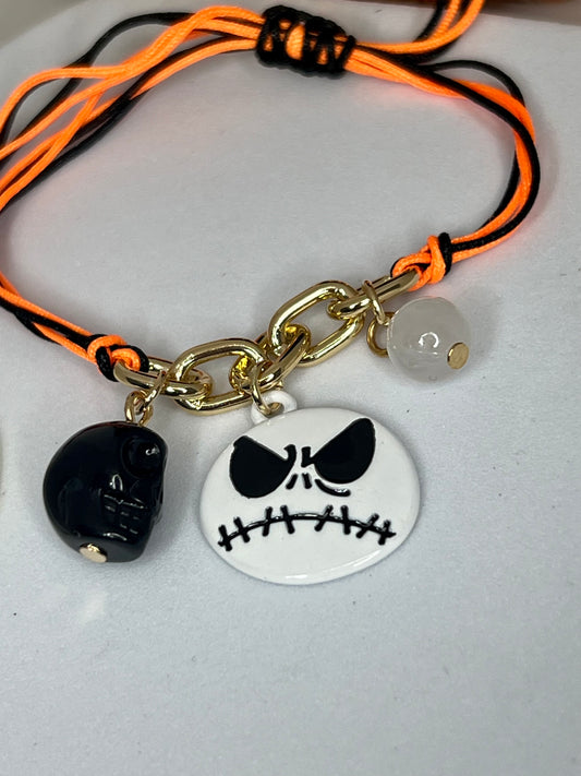 Orange & Black Halloween Charm Bracelet