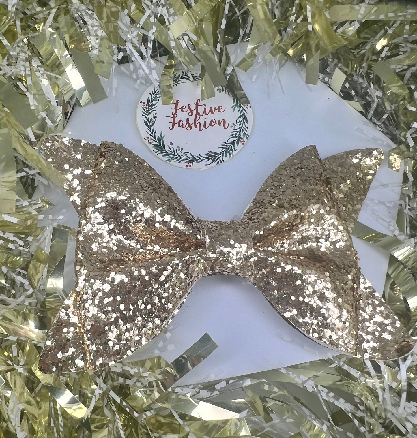Glitter Bow Hair Clips