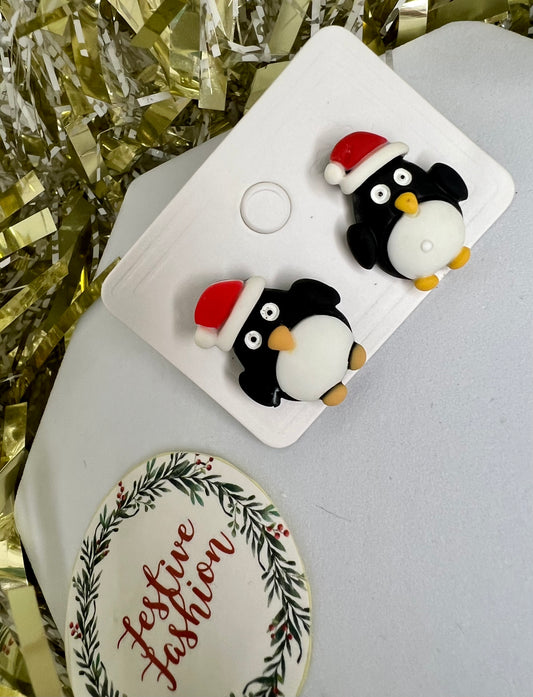 Christmas Character Polymer Clay Stud Earrings (assorted designs)