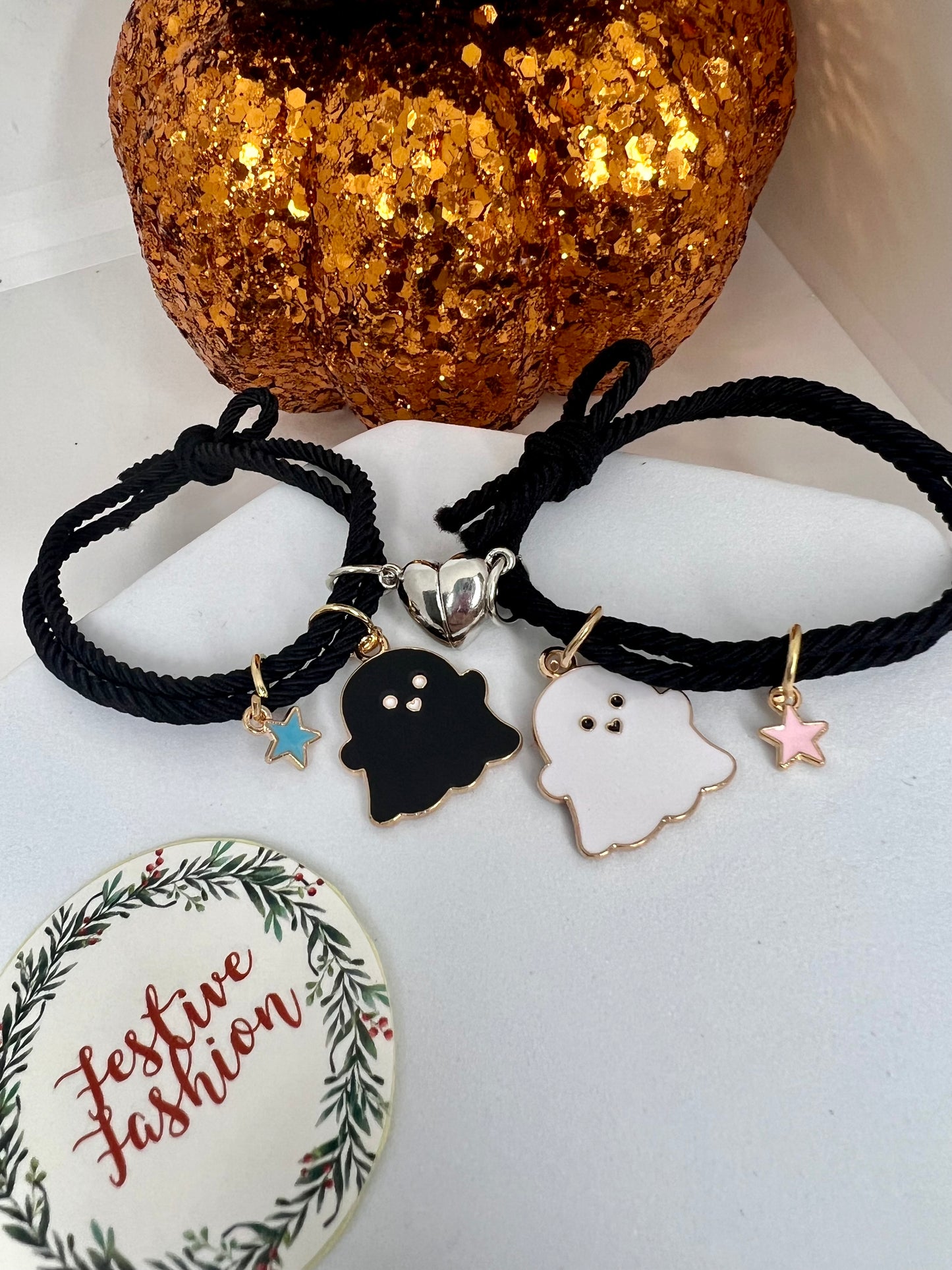 Set of 2 Ghost Charm Friendship Bracelets