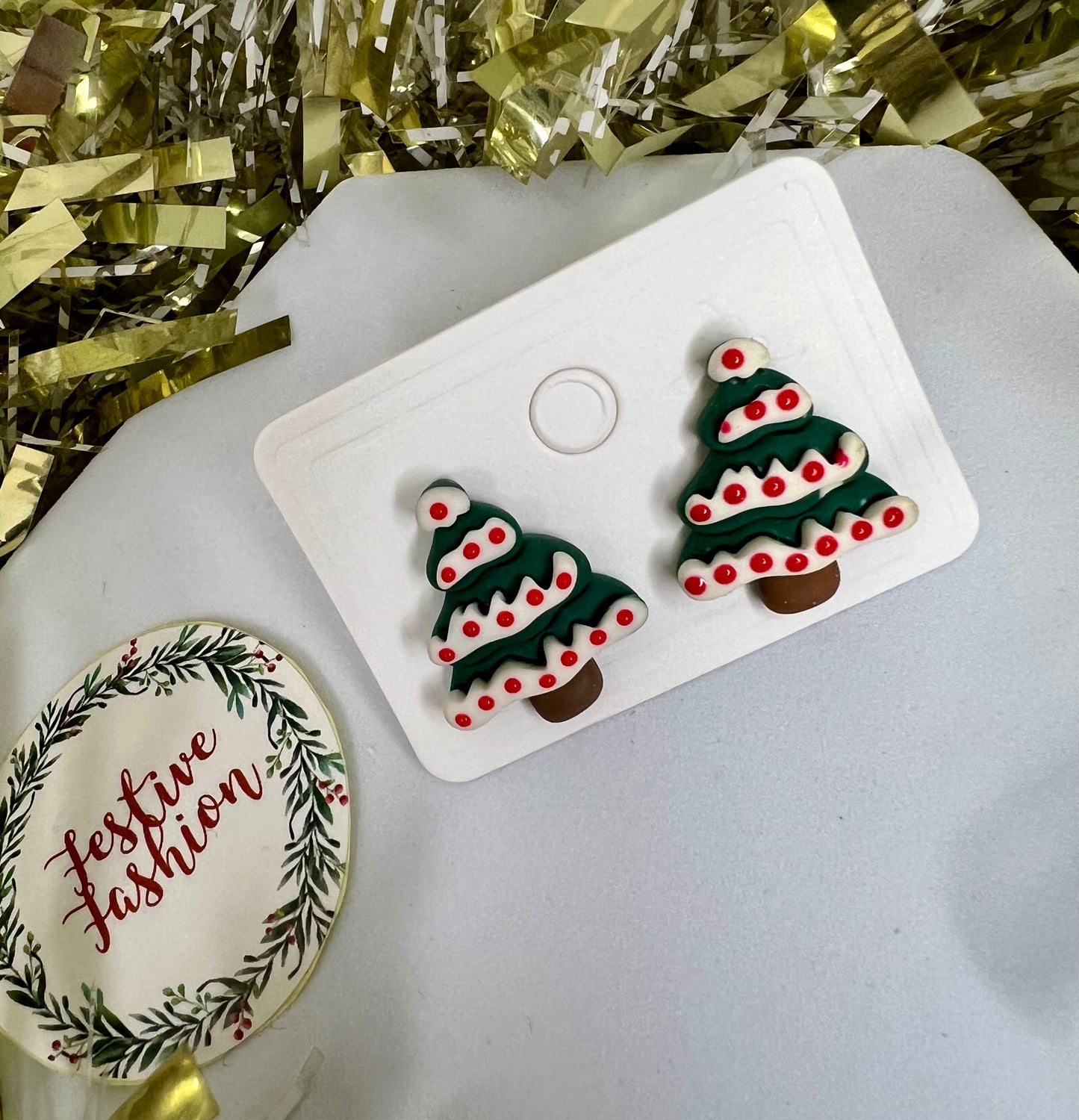 Christmas Character Polymer Clay Stud Earrings (assorted designs)