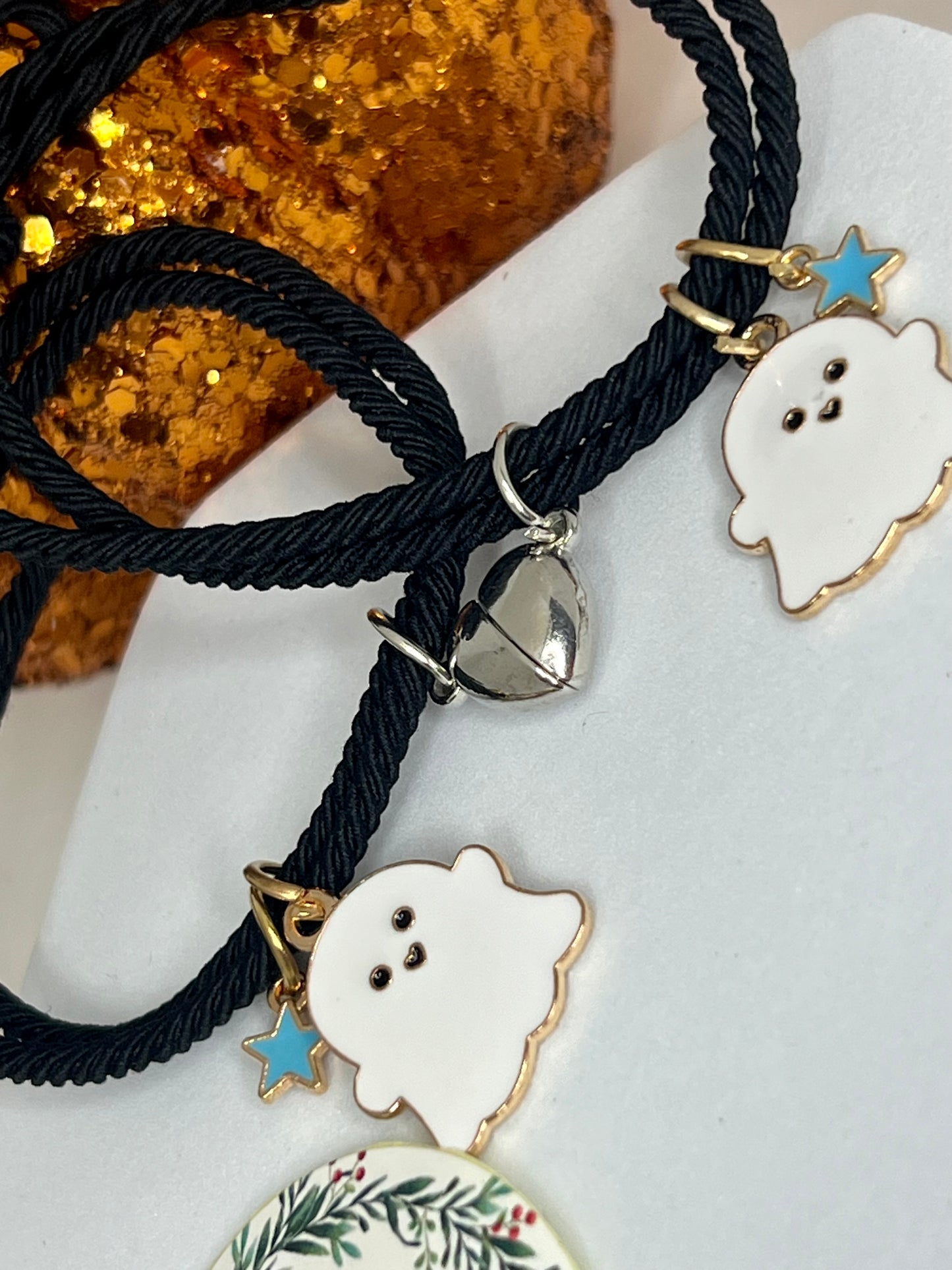 Set of 2 Ghost Charm Friendship Bracelets