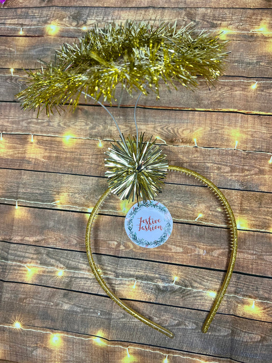 Gold or Silver Tinsel Halo Headband