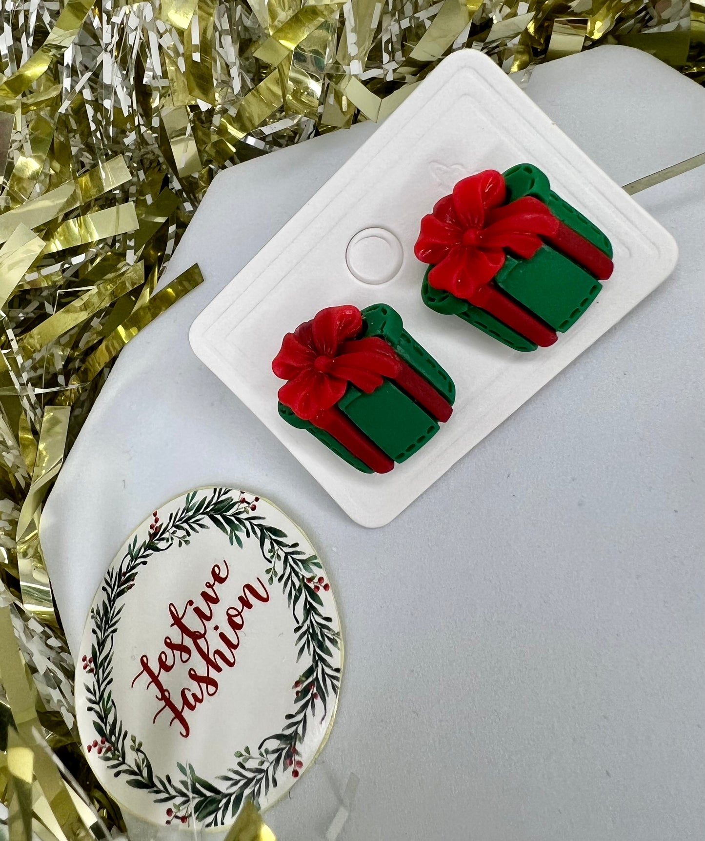 Christmas Character Polymer Clay Stud Earrings (assorted designs)