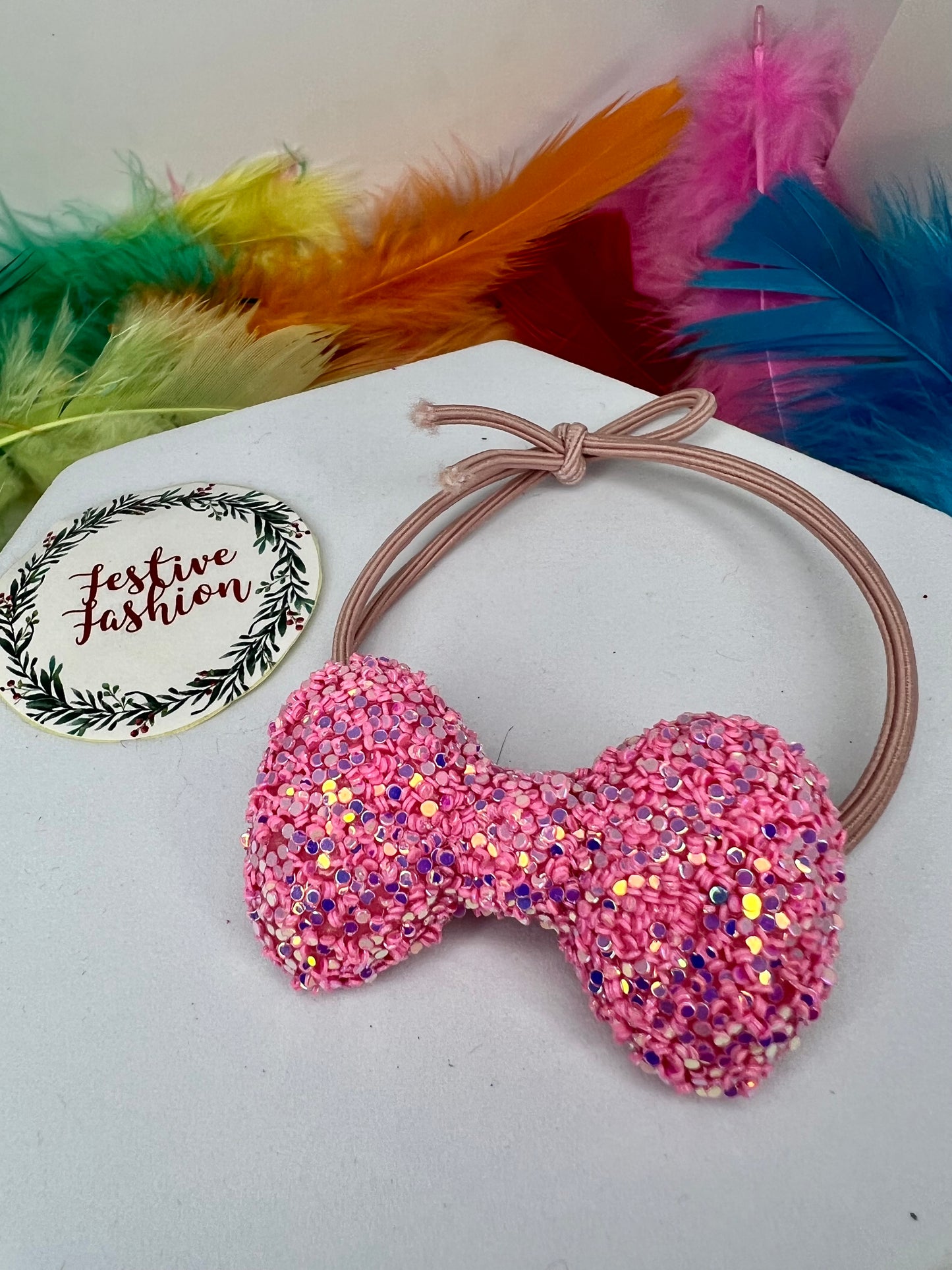 Glitter Bow Hair Bobbles