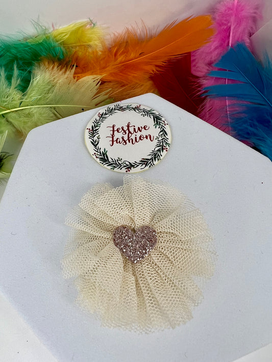 Glitter Heart & Tutu Hair Clips