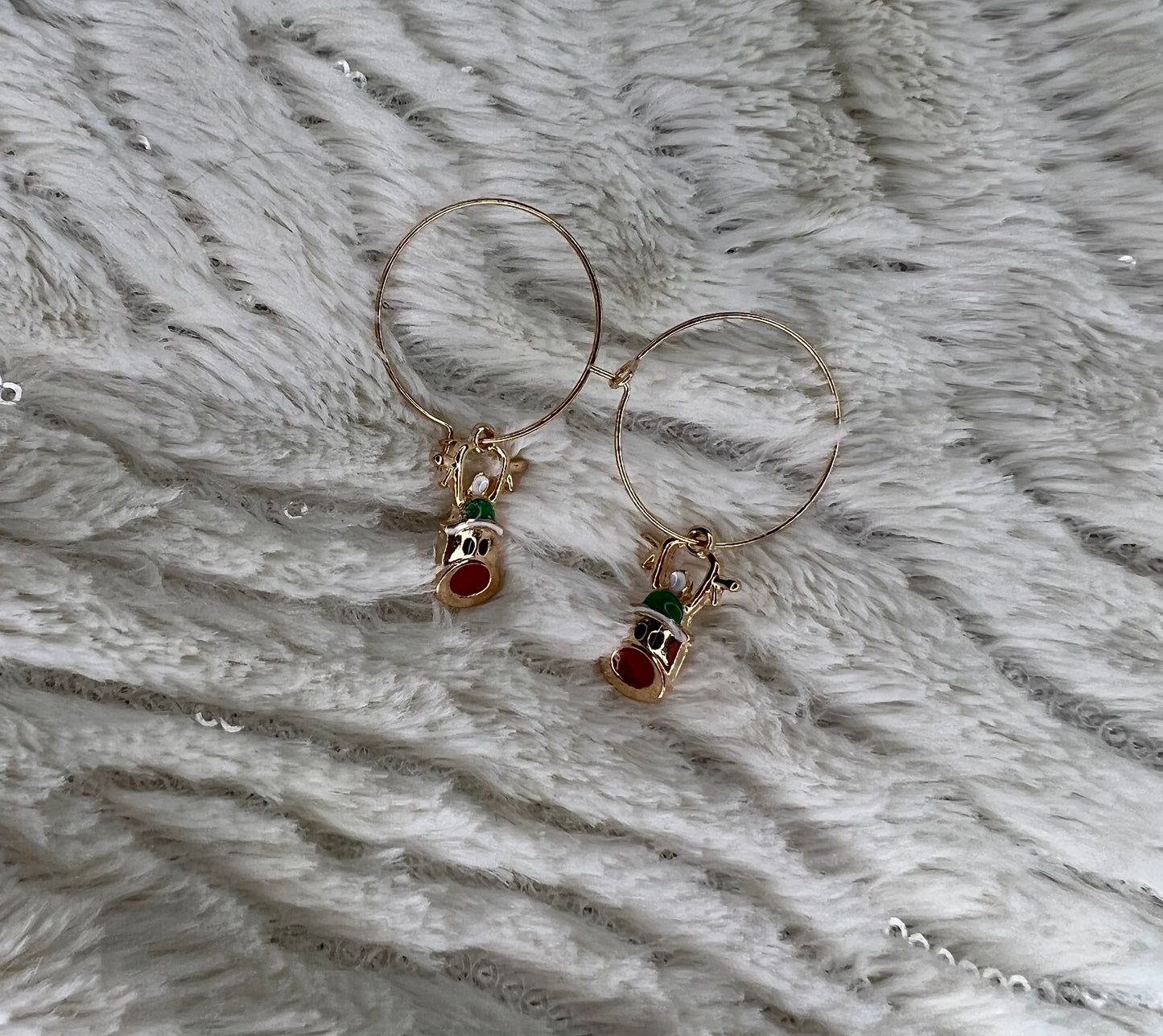 Gold Christmas Hoop Earrings (assorted designs)