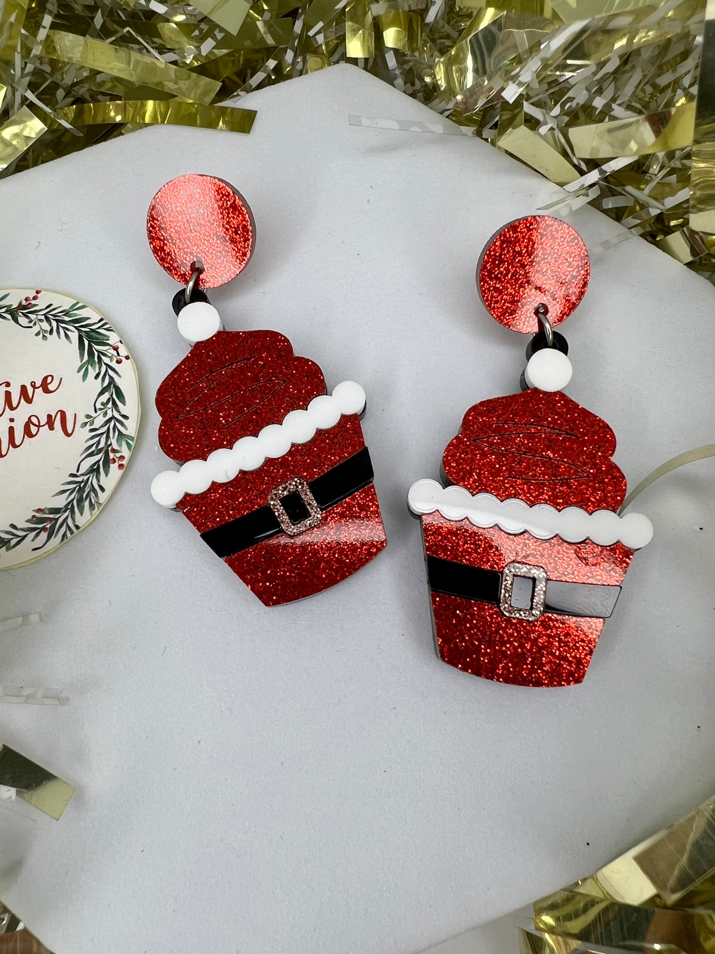 Large Acrylic Christmas Statement Earrings (assorted designs)